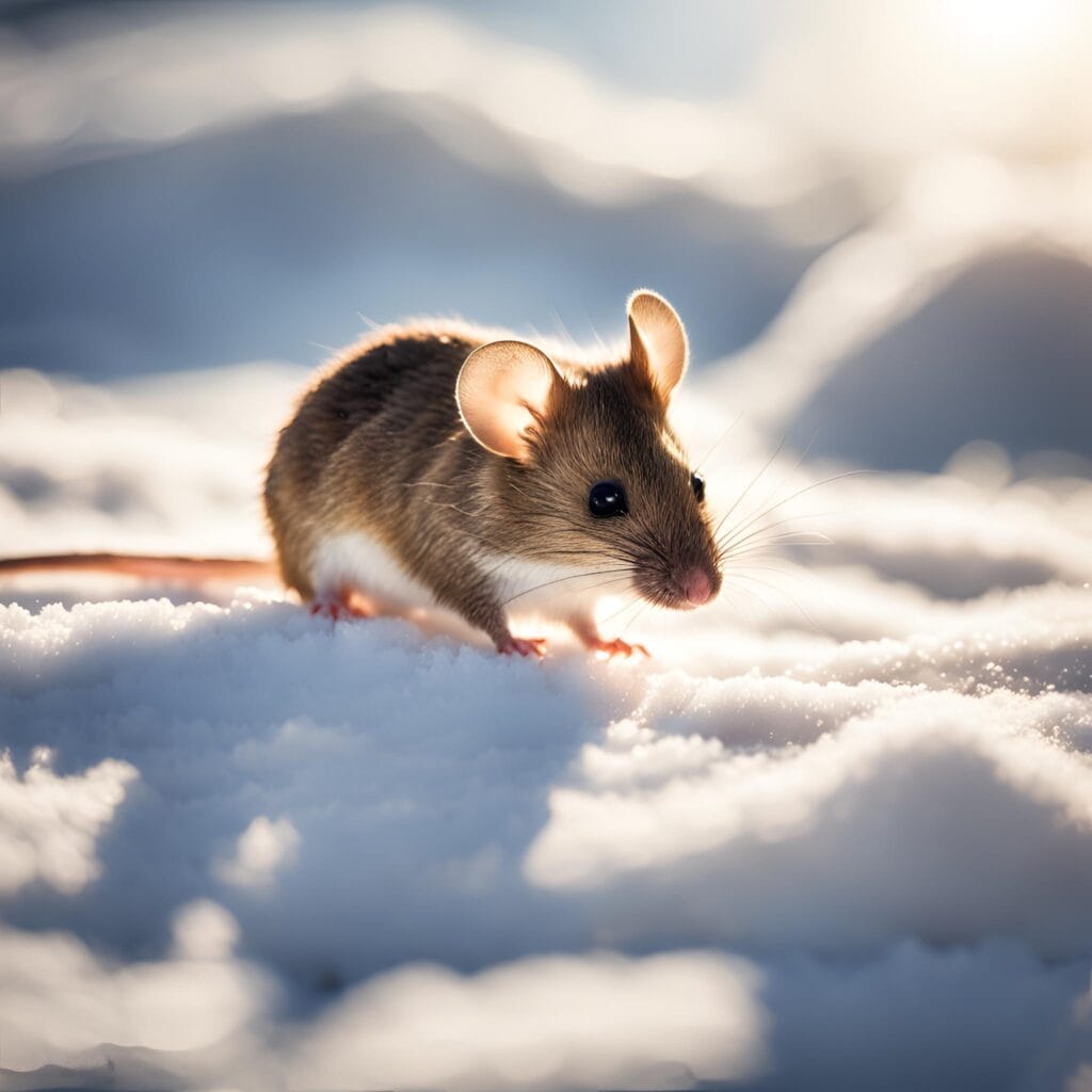 mouse in the snow in Buffalo, NY